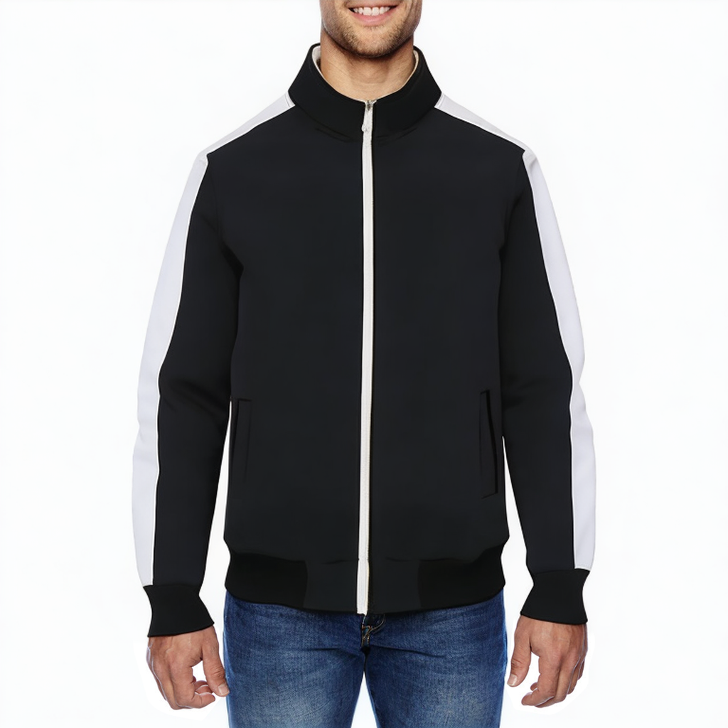 Men's slim-fit sports jacket with stand collar