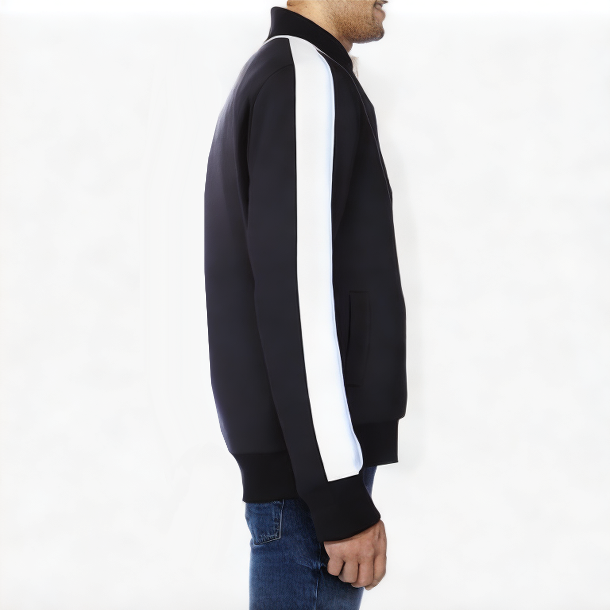 Men's slim-fit sports jacket with stand collar