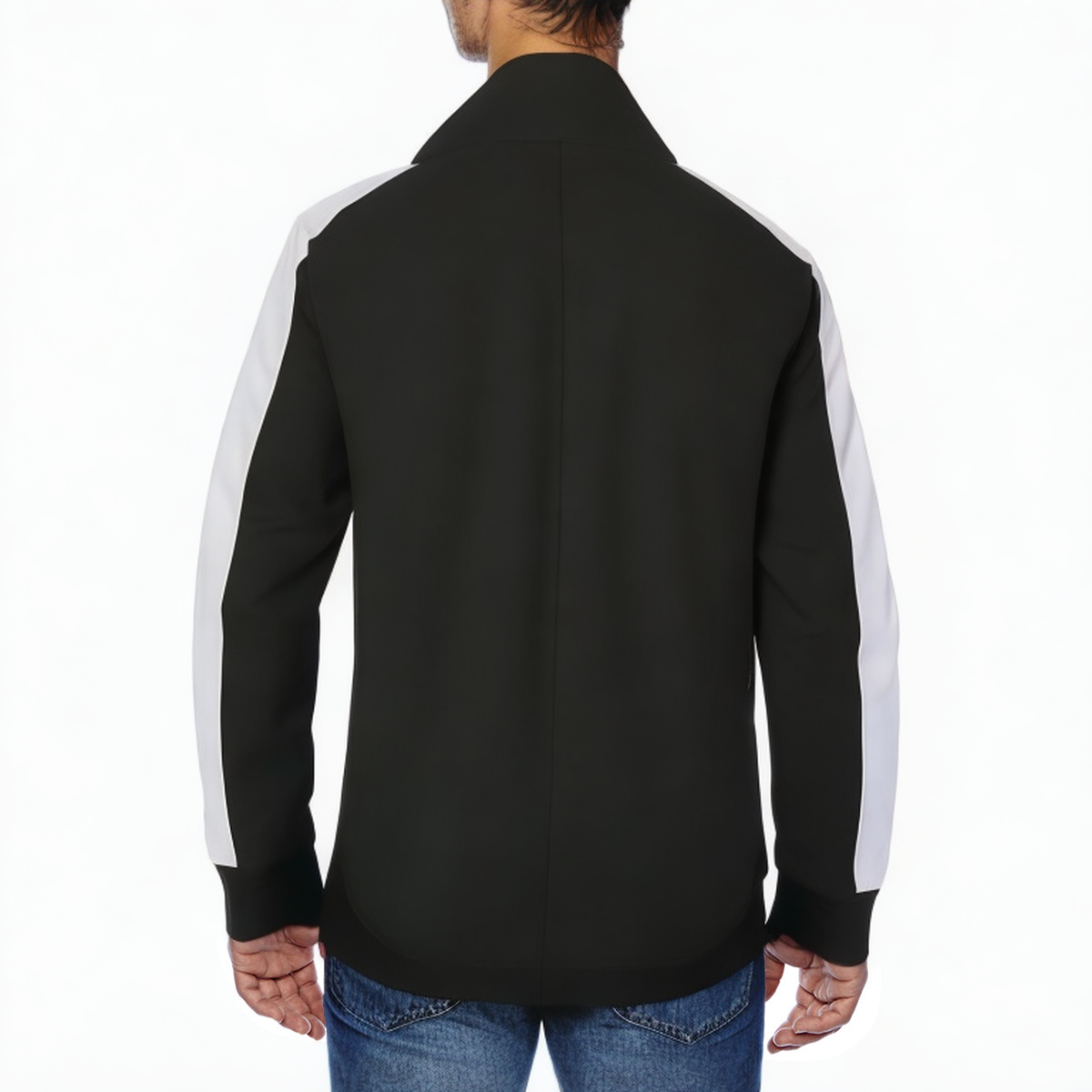 Men's slim-fit sports jacket with stand collar