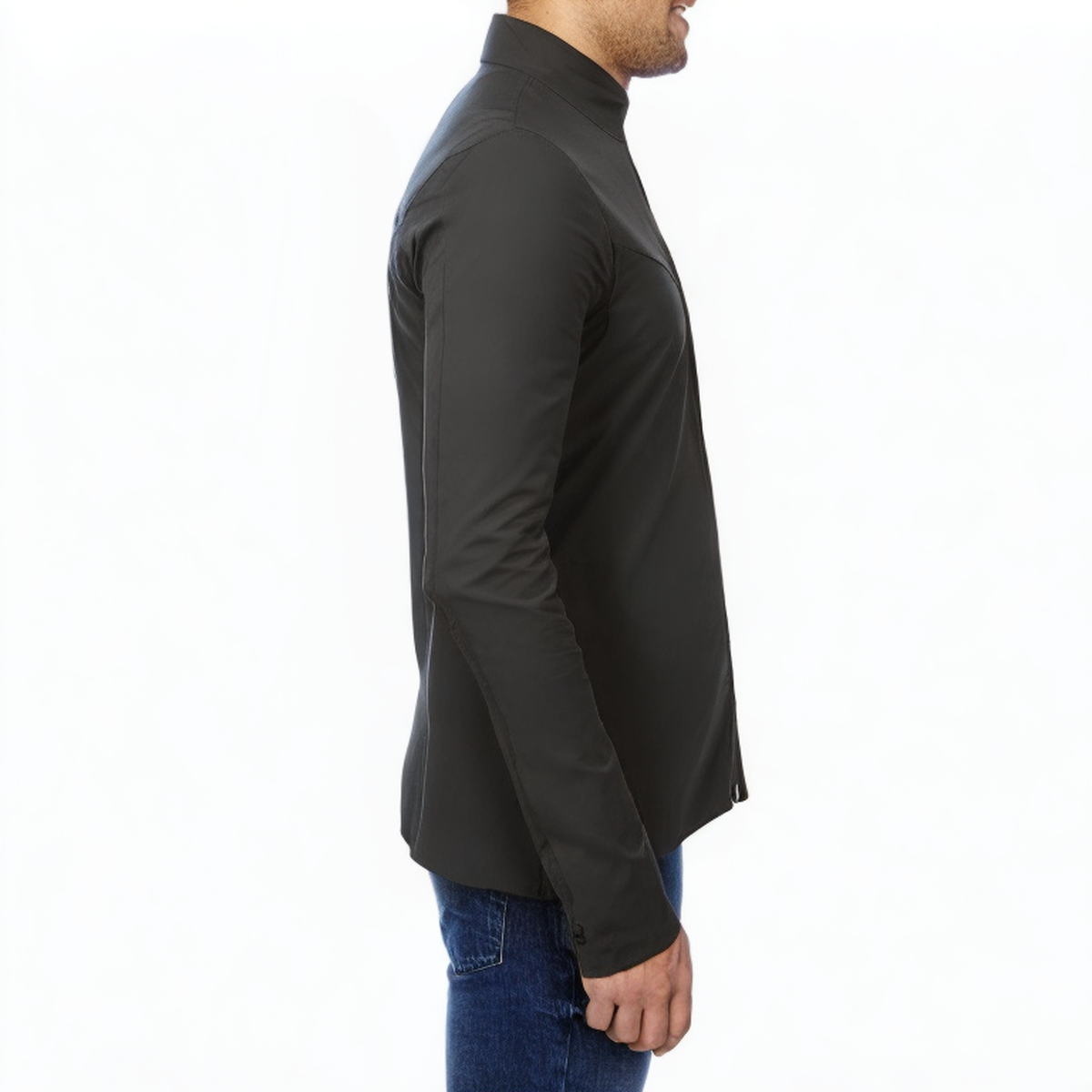 Black stand collar quick dry men's sports jacket