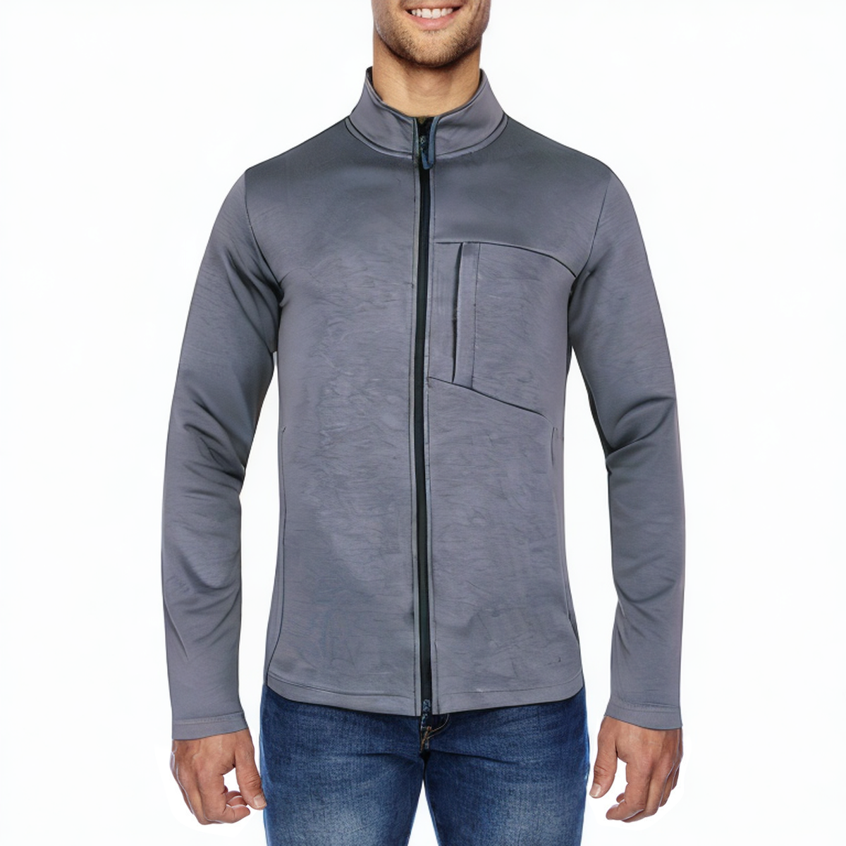 Grey breathable and comfortable men's sports jacket