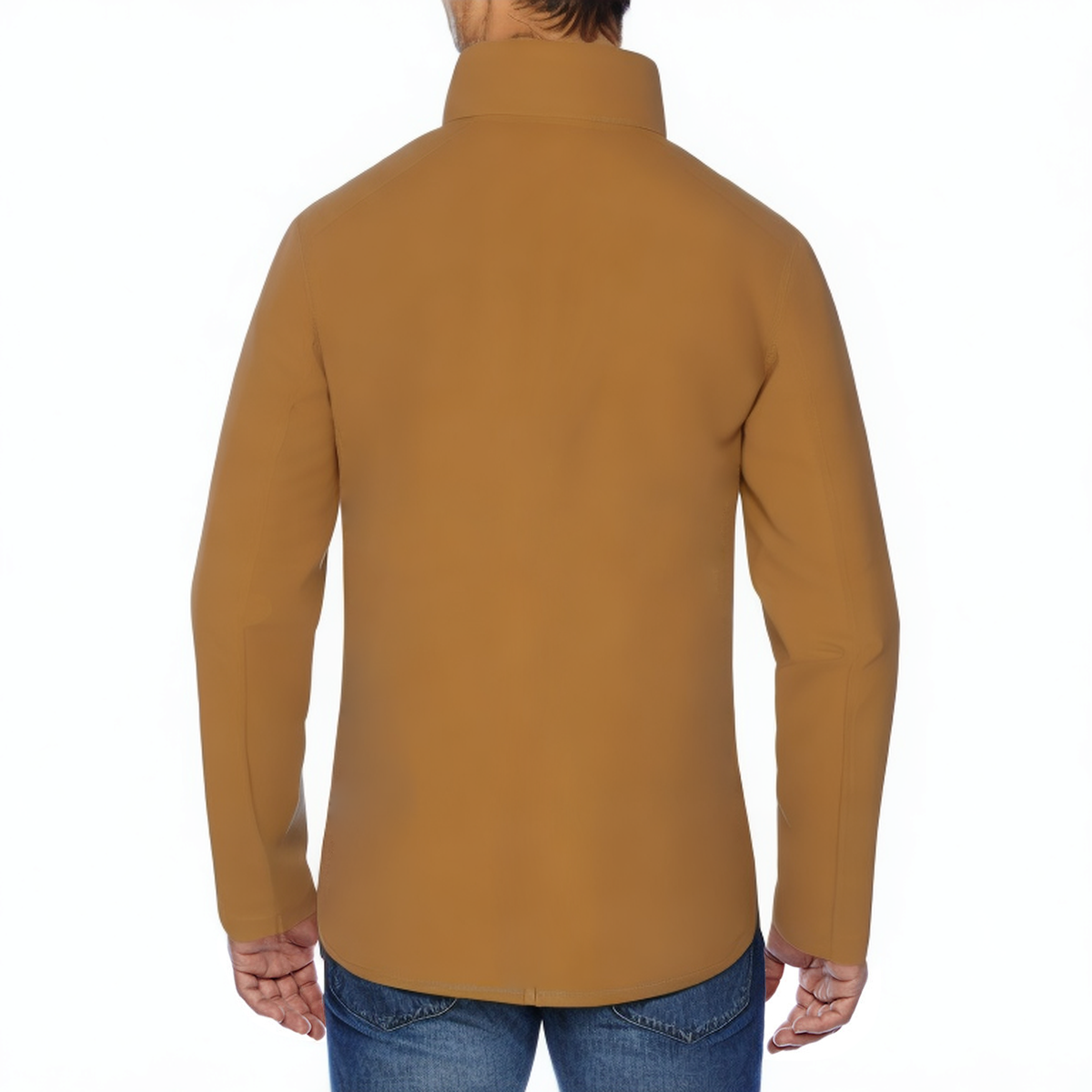 Yellow stand collar waterproof men's track jacket