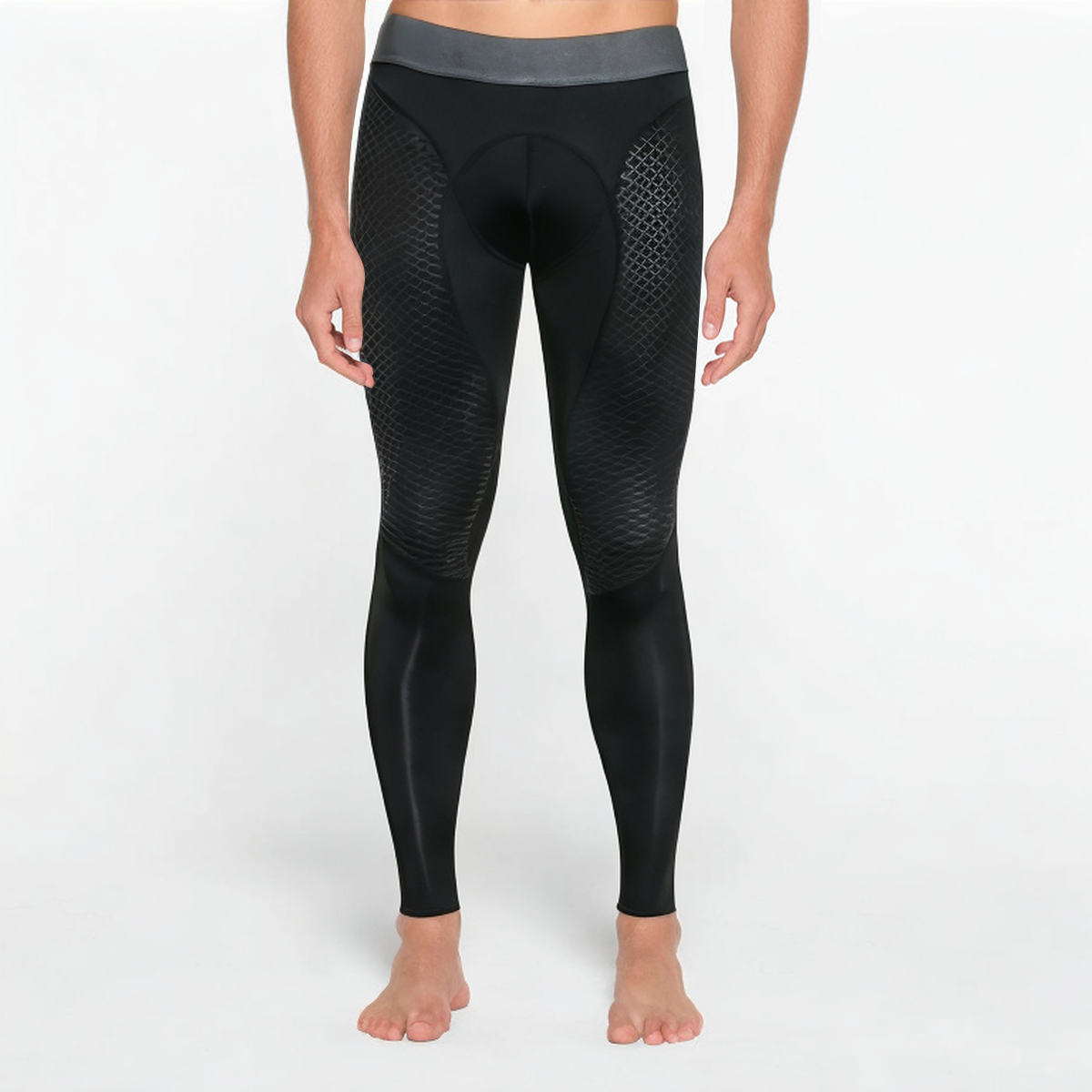Black quick-drying men's sports leggings
