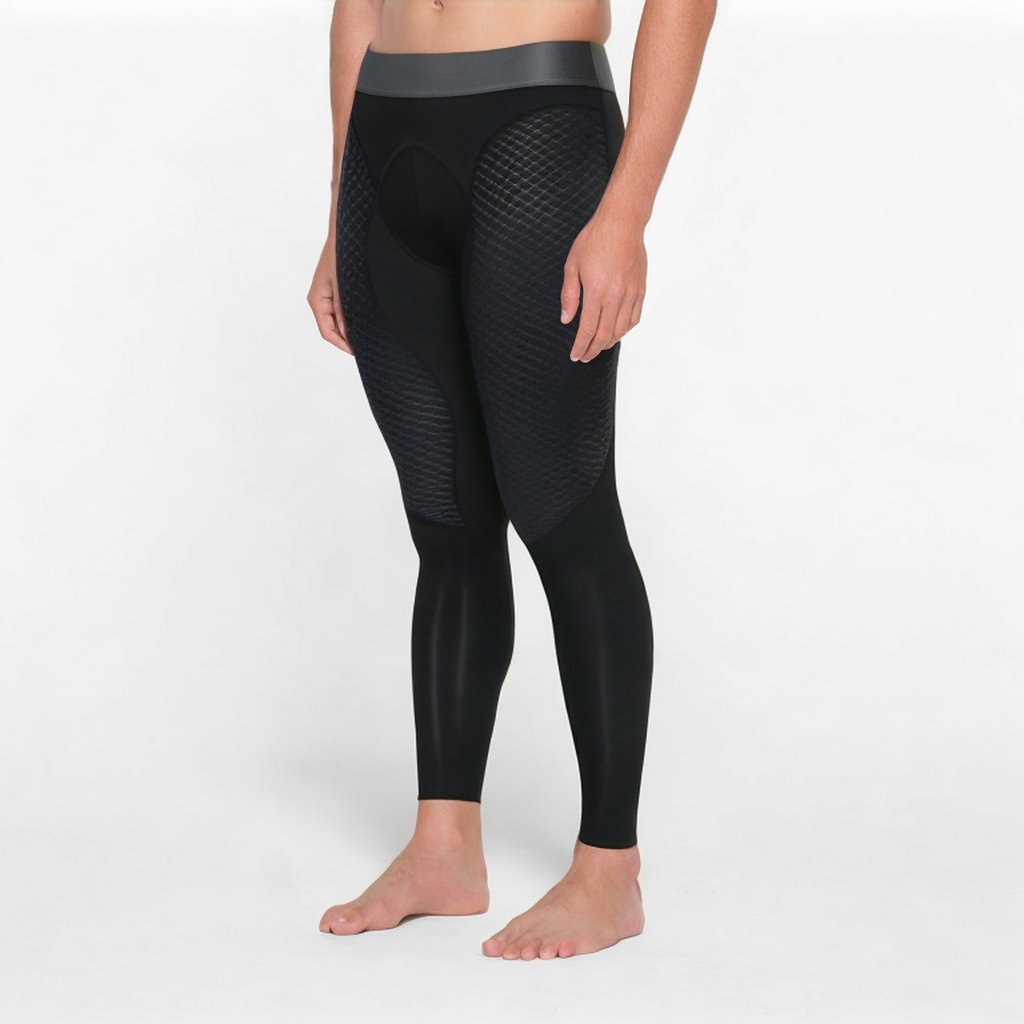 Black quick-drying men's sports leggings