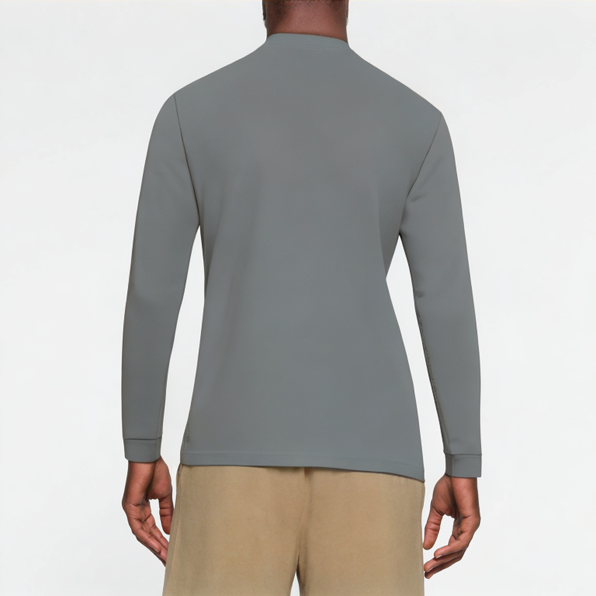 High elastic round neck men's sports long sleeve