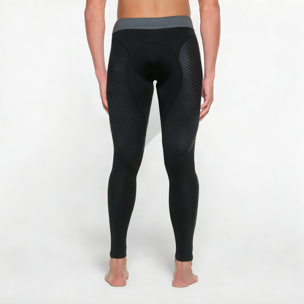 Black quick-drying men's sports leggings