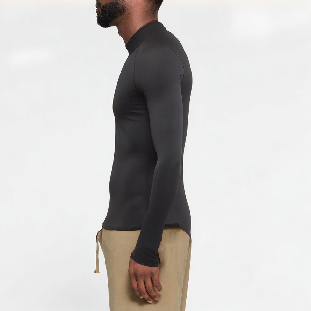 High collar seamless men's sports long sleeve