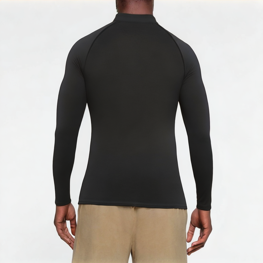 High collar seamless men's sports long sleeve