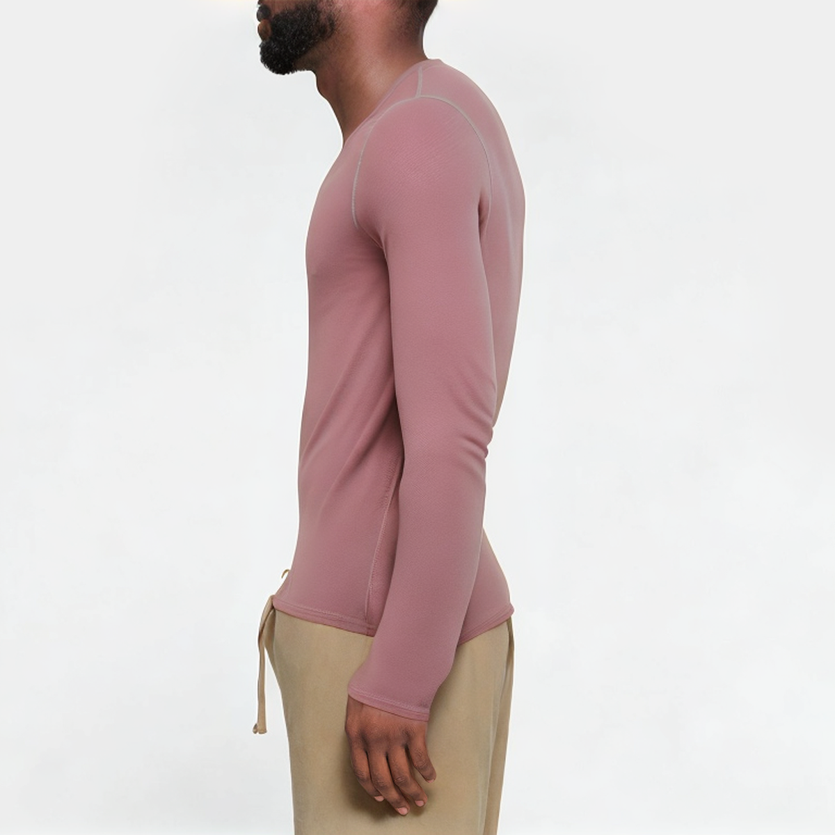 Round neck quick drying men's sports long sleeves