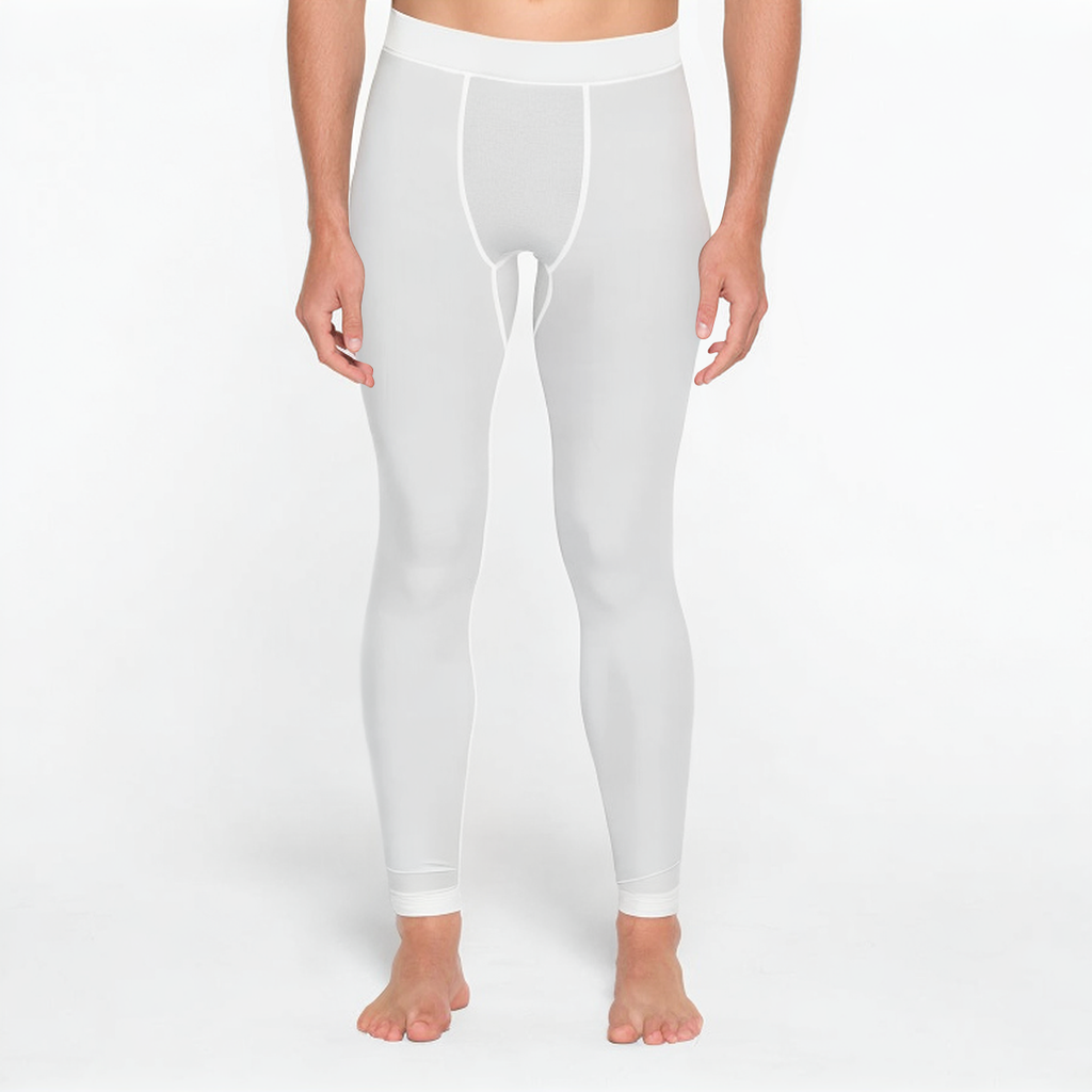 White quick-drying men's sports leggings
