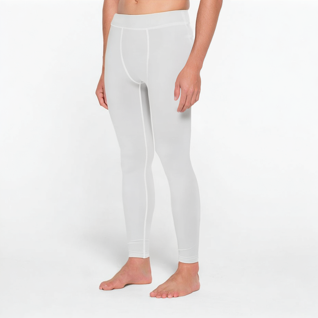 White quick-drying men's sports leggings