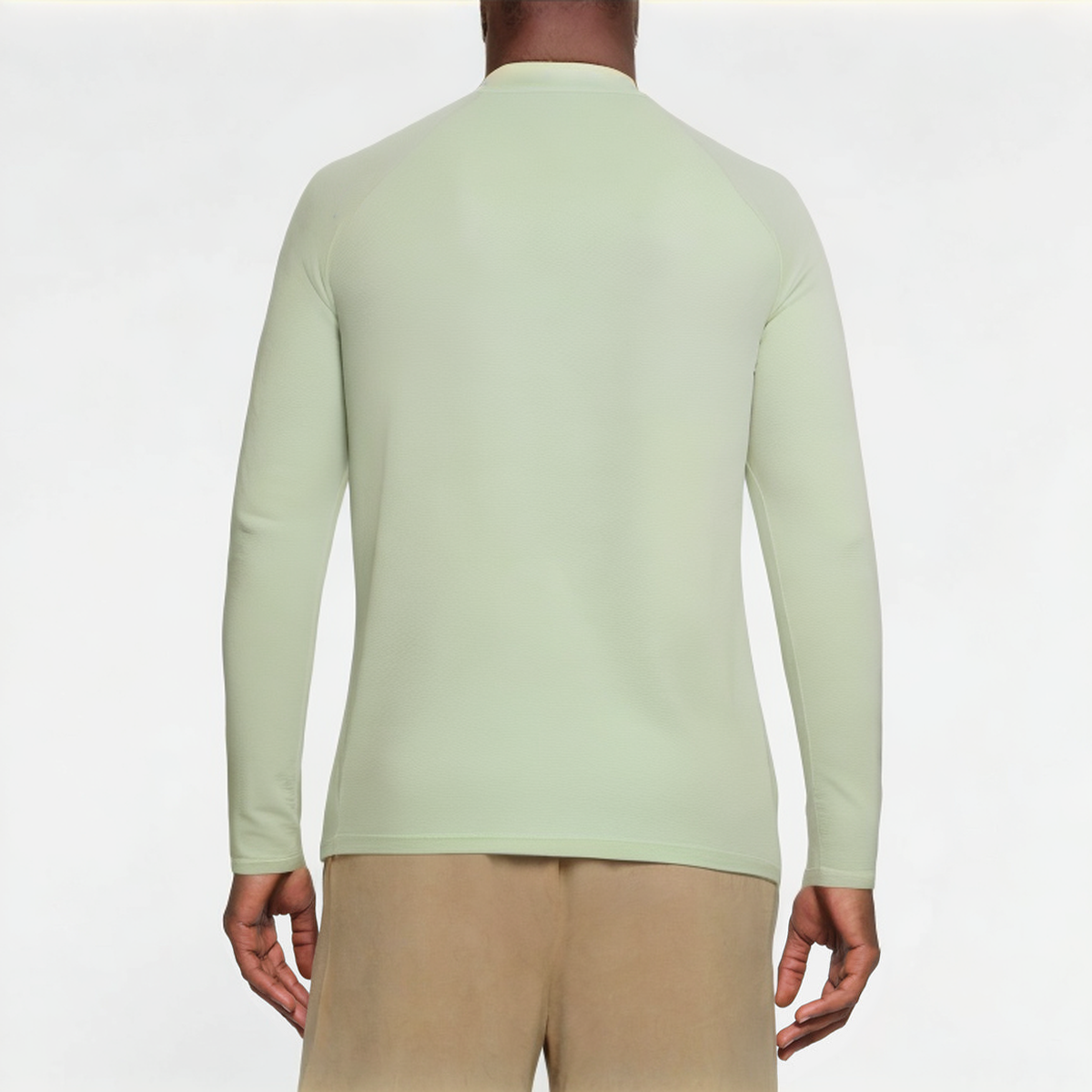 Green elastic men's sports long sleeve