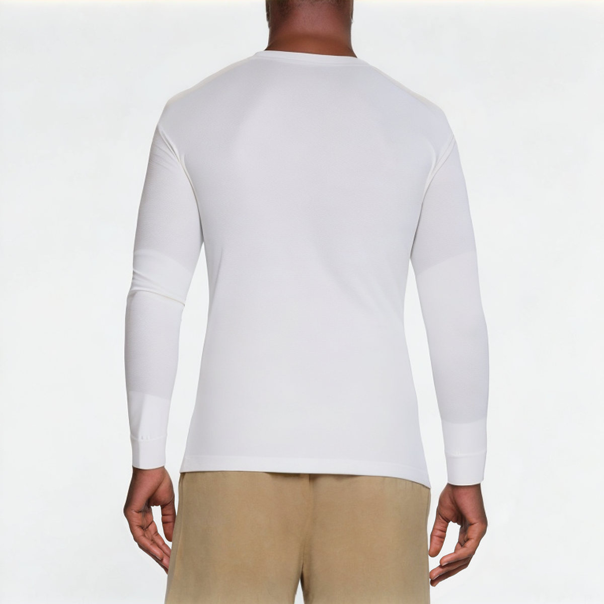 White comfortable men's sports long sleeve