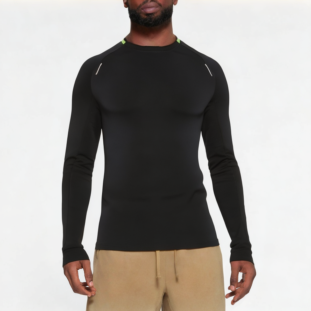 Men's sports long sleeves with reflective stripes