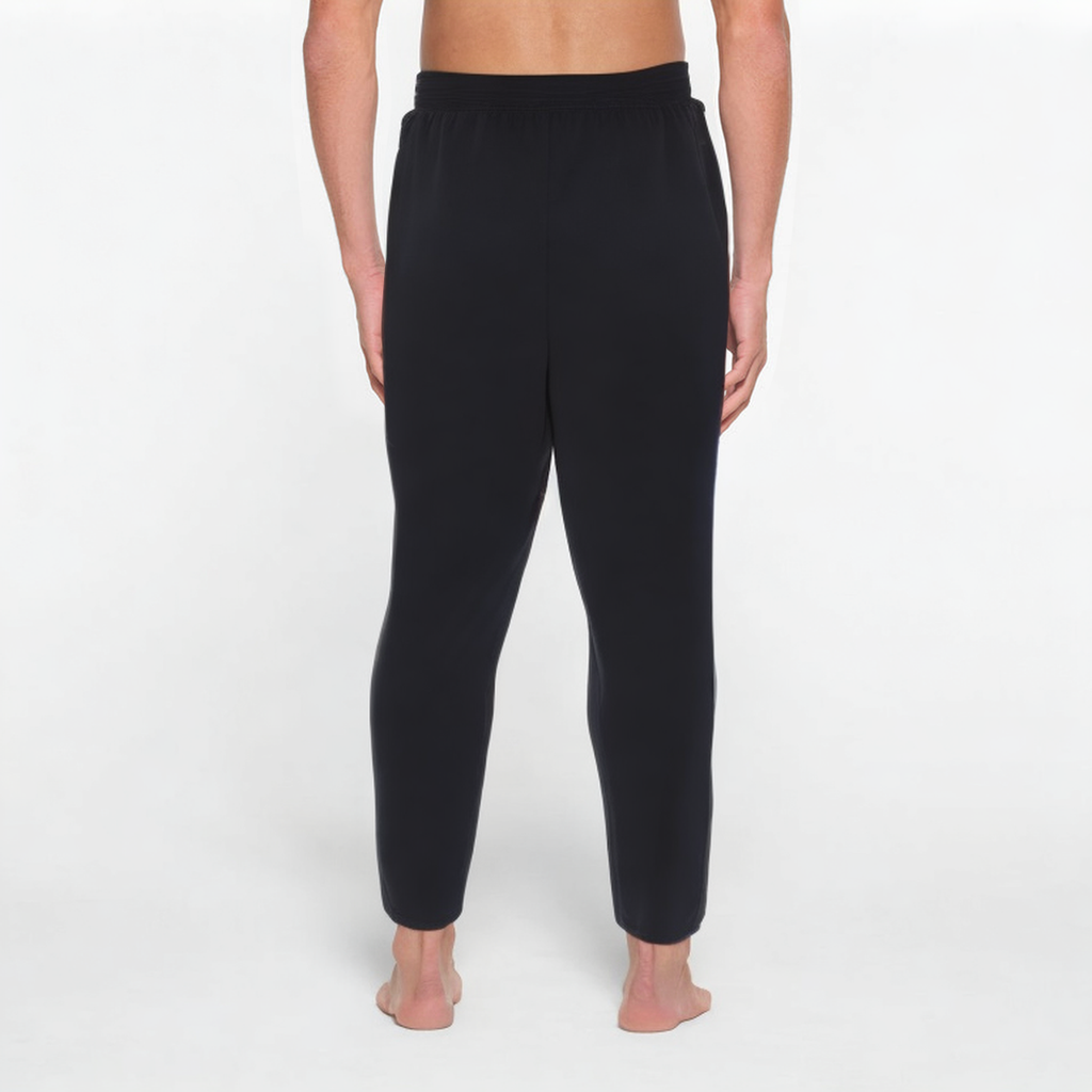 Black elastic breathable men's sports leggings