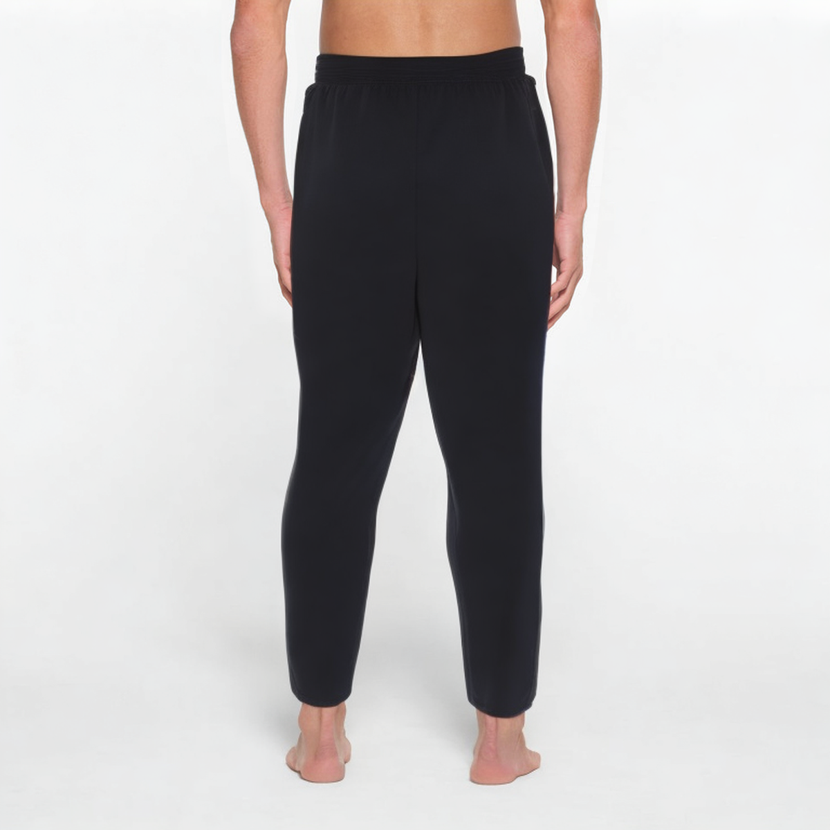 Black elastic breathable men's sports leggings