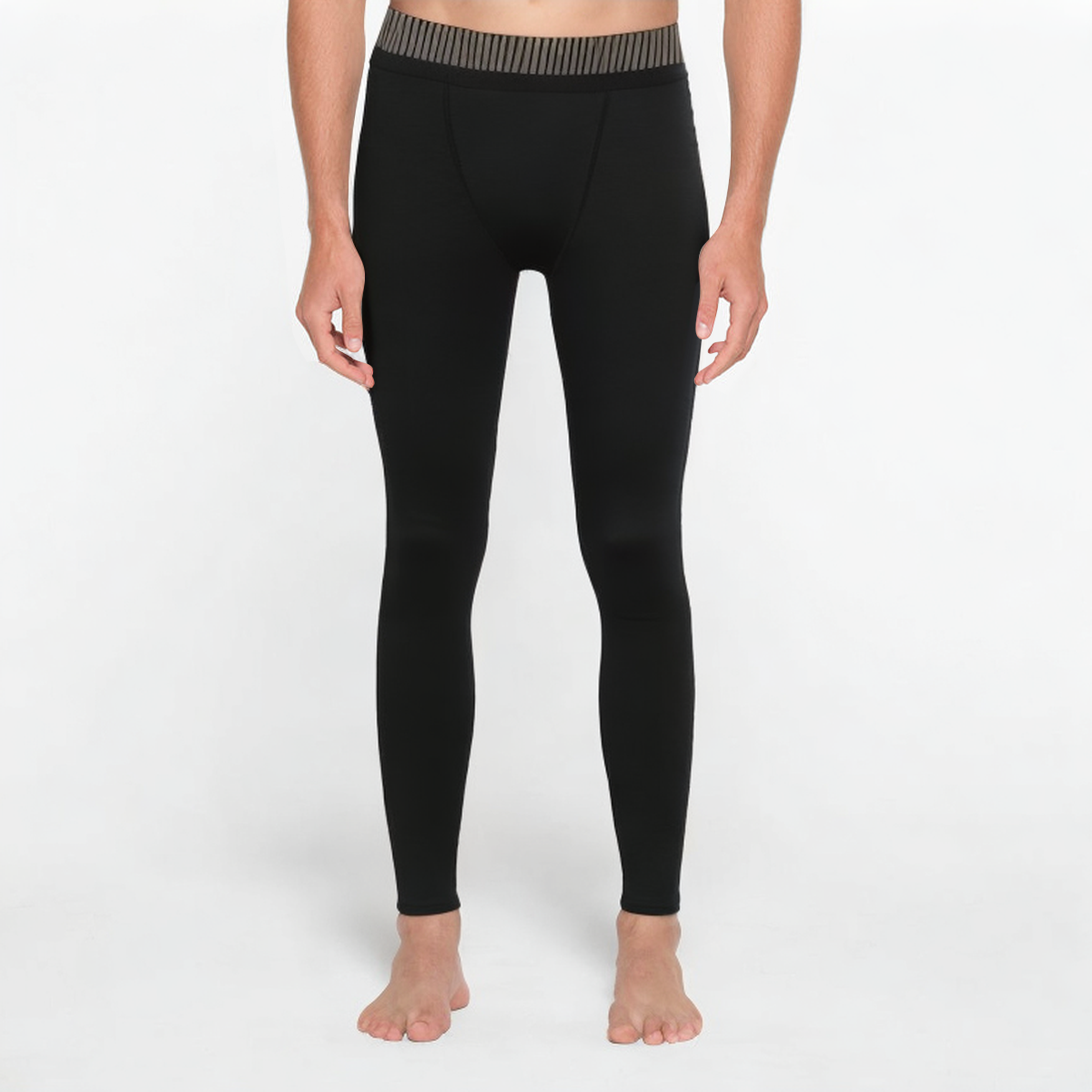 Black high stretch men's sports leggings