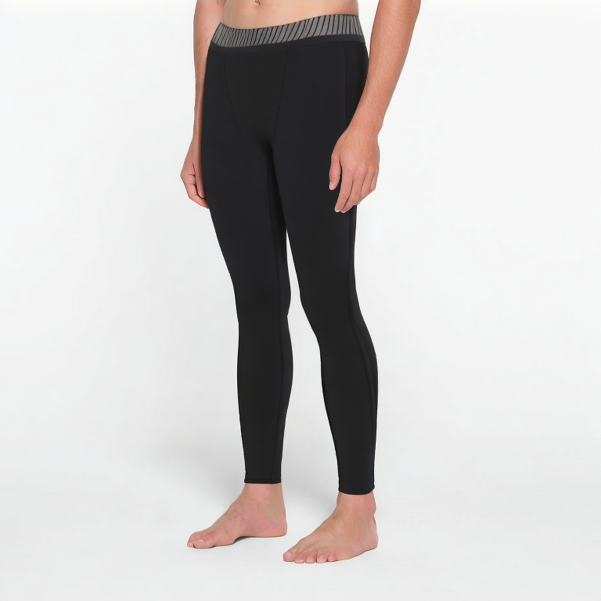 Black high stretch men's sports leggings