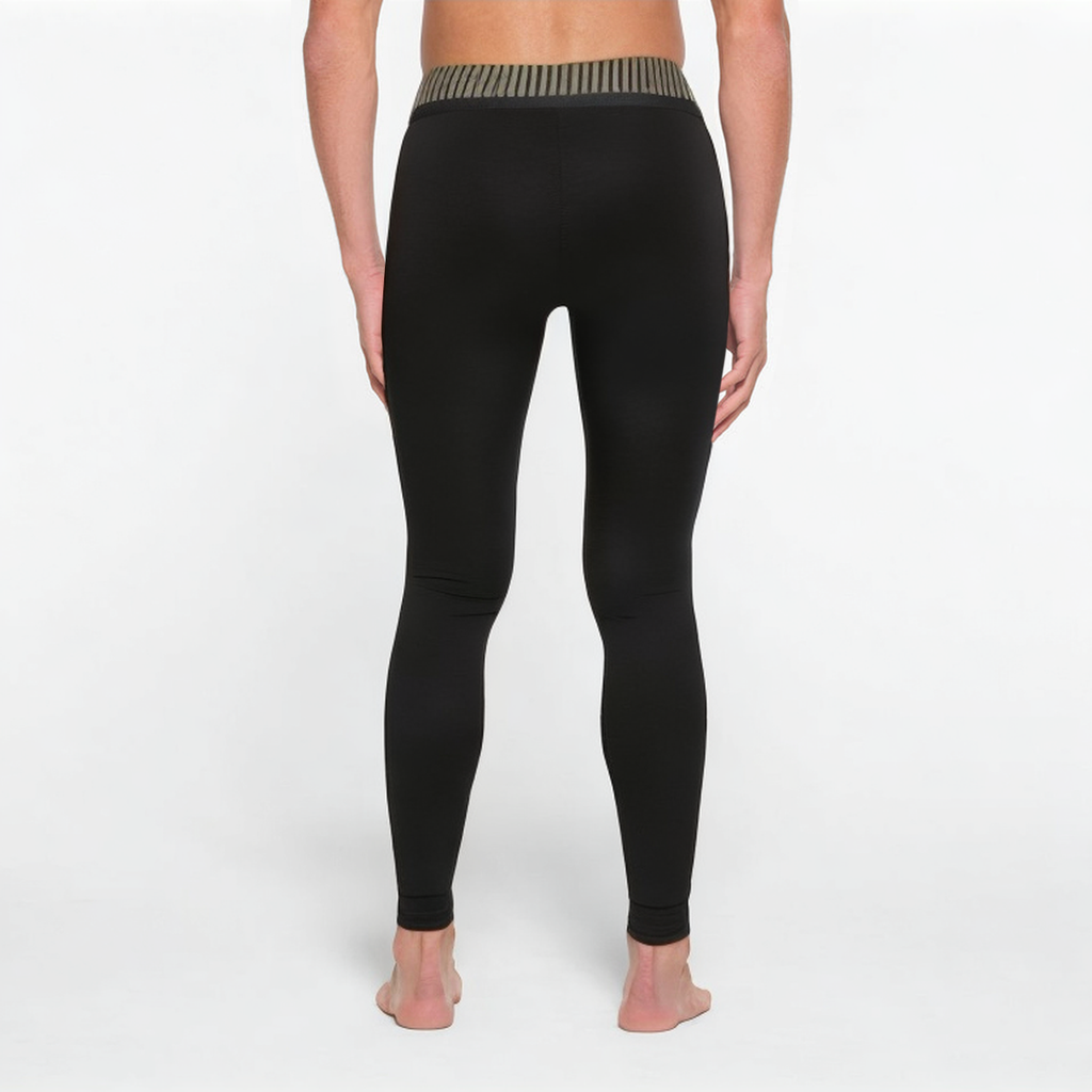 Black high stretch men's sports leggings