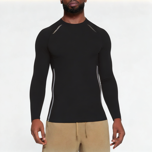 Black elastic men's sports long sleeve