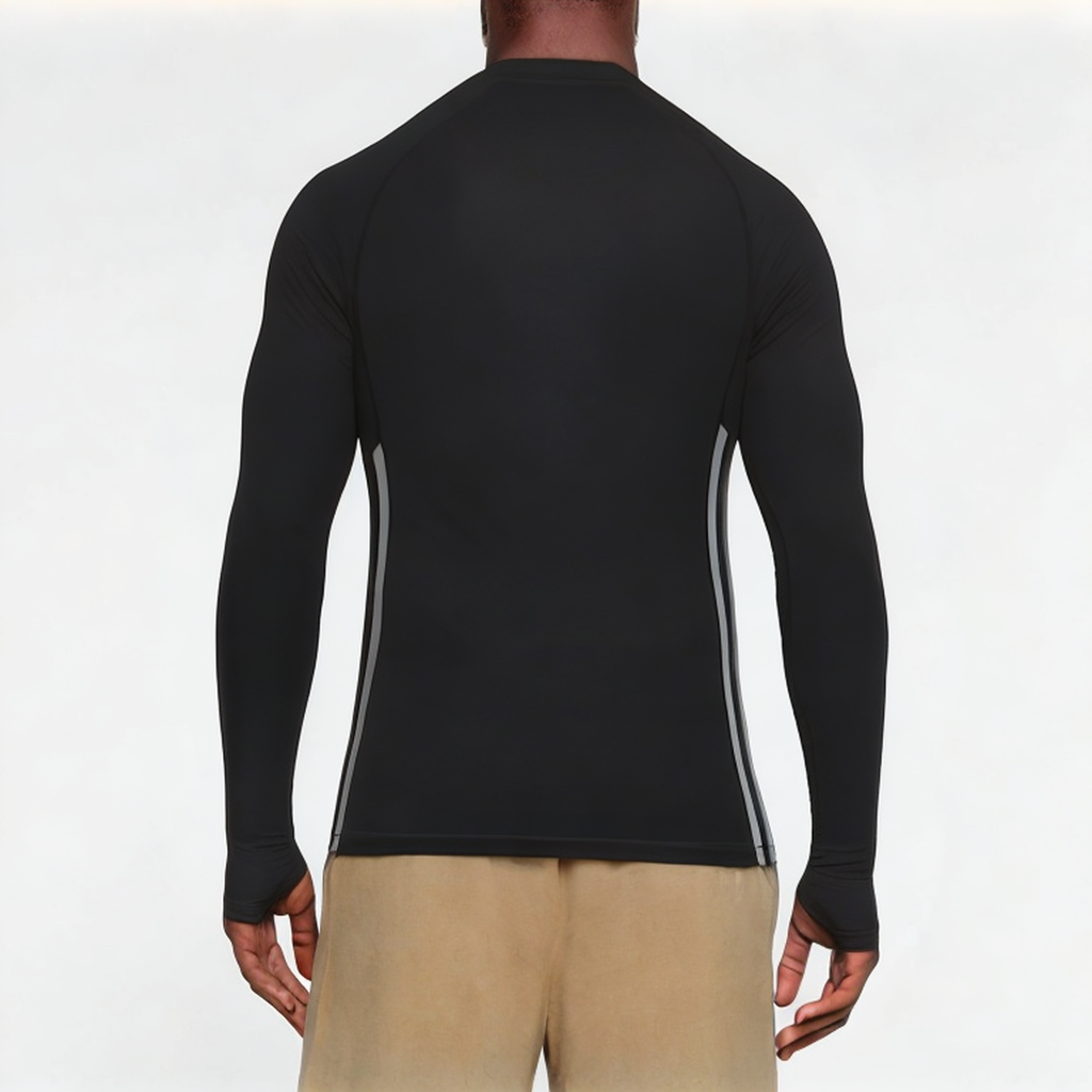 Black elastic men's sports long sleeve