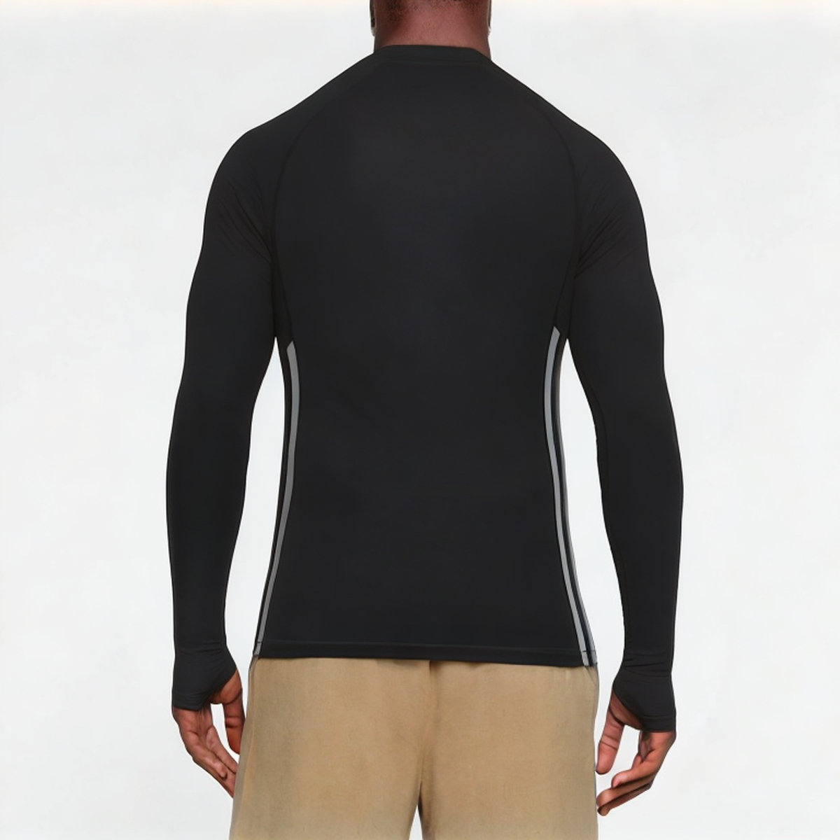 Black elastic men's sports long sleeve