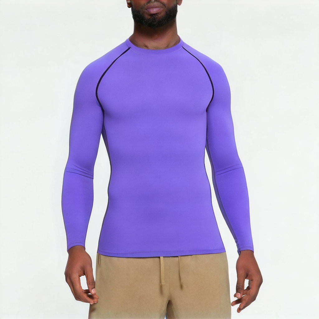 Men's elastic seamless sports long sleeves