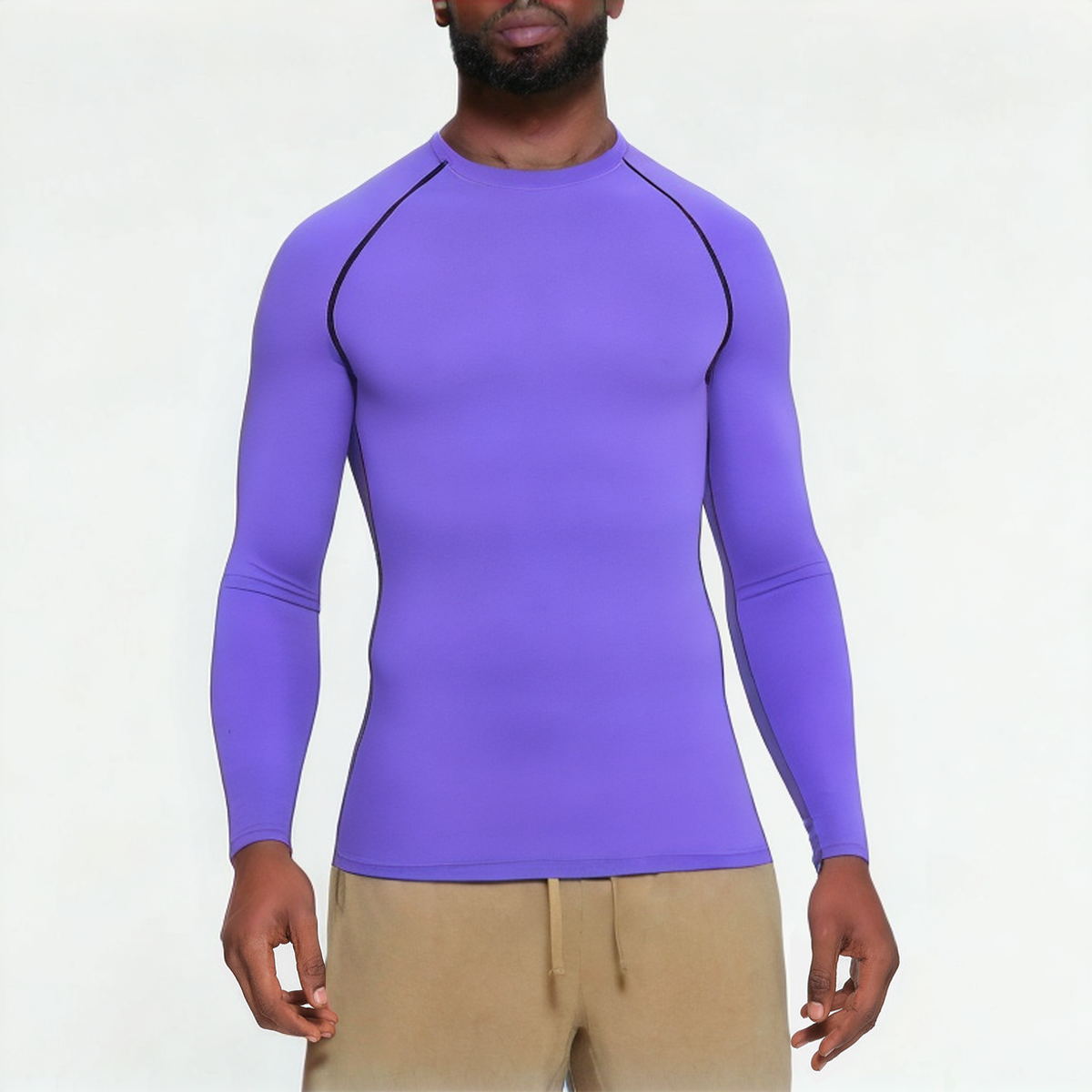 Men's elastic seamless sports long sleeves