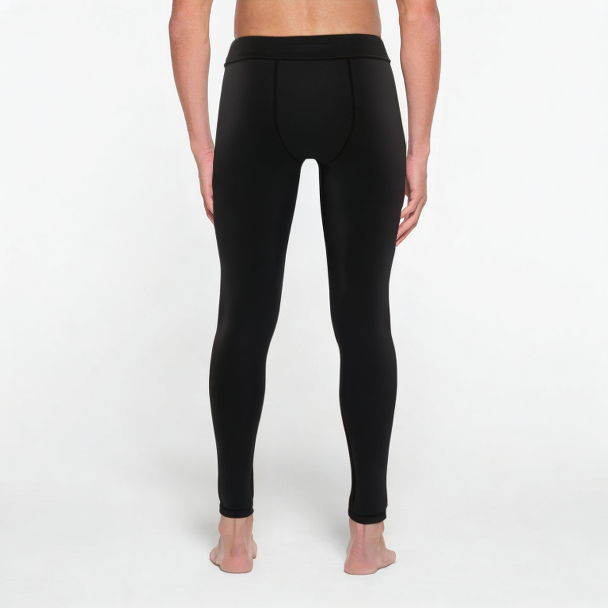 Black stretch quick-drying men's sports leggings