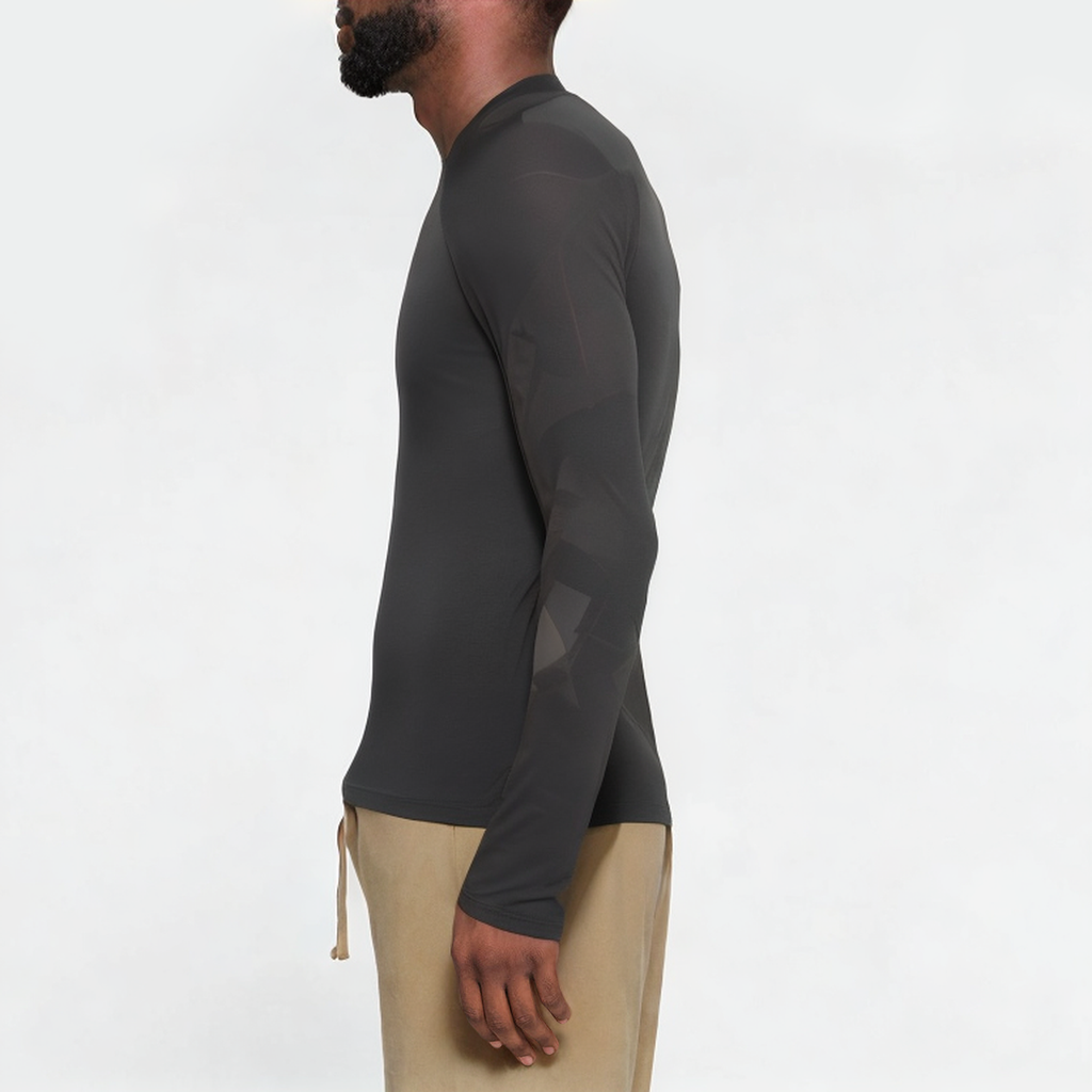 Grey quick-drying men's sports long sleeves