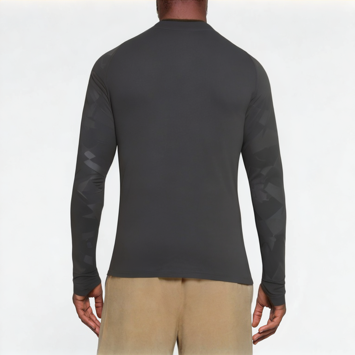 Grey quick-drying men's sports long sleeves