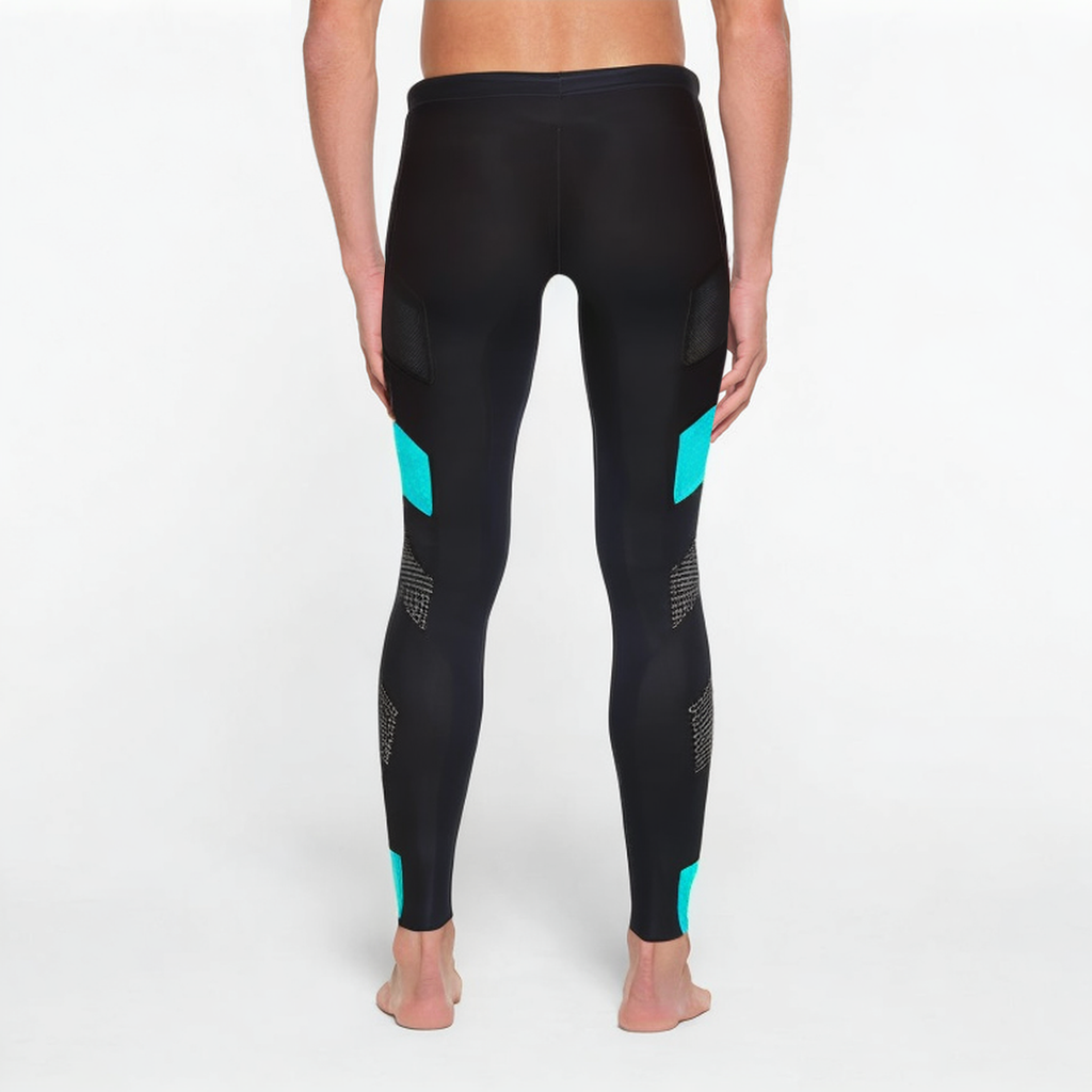 Color block quick drying men's sports tights