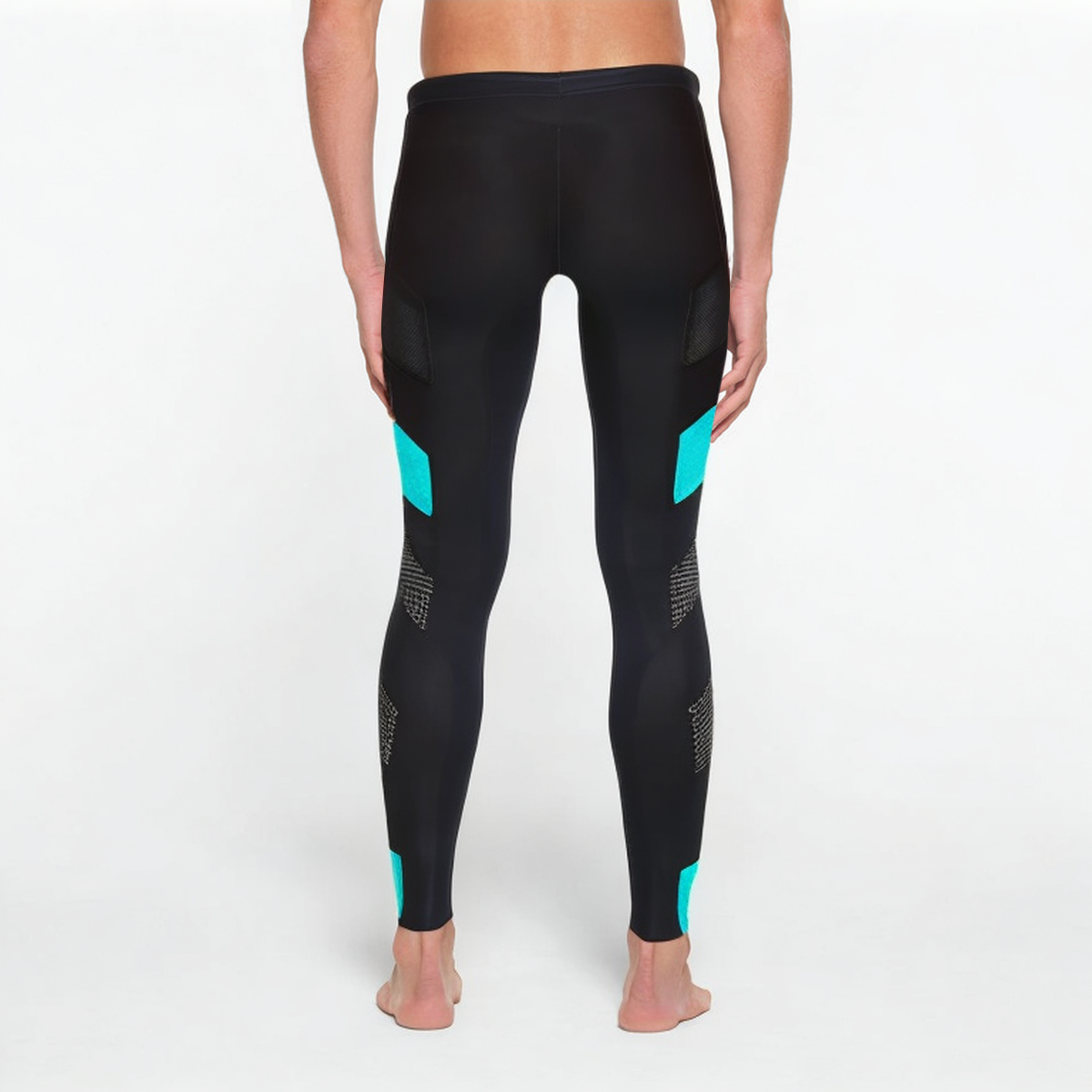 Color block quick drying men's sports tights