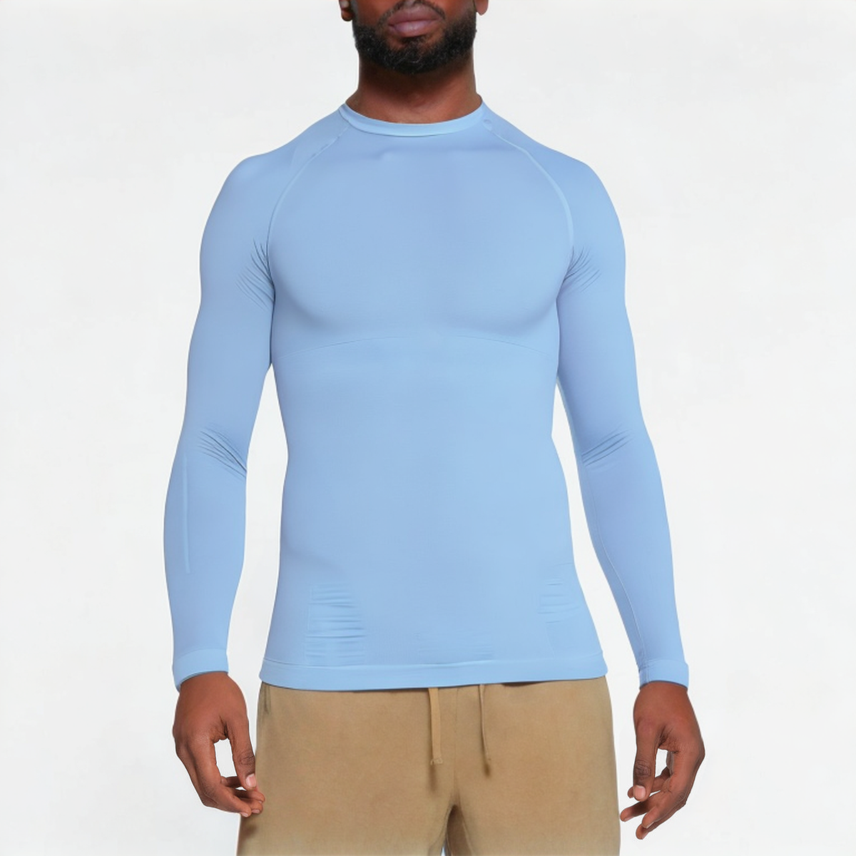 Blue wear-resistant men's sports long sleeve