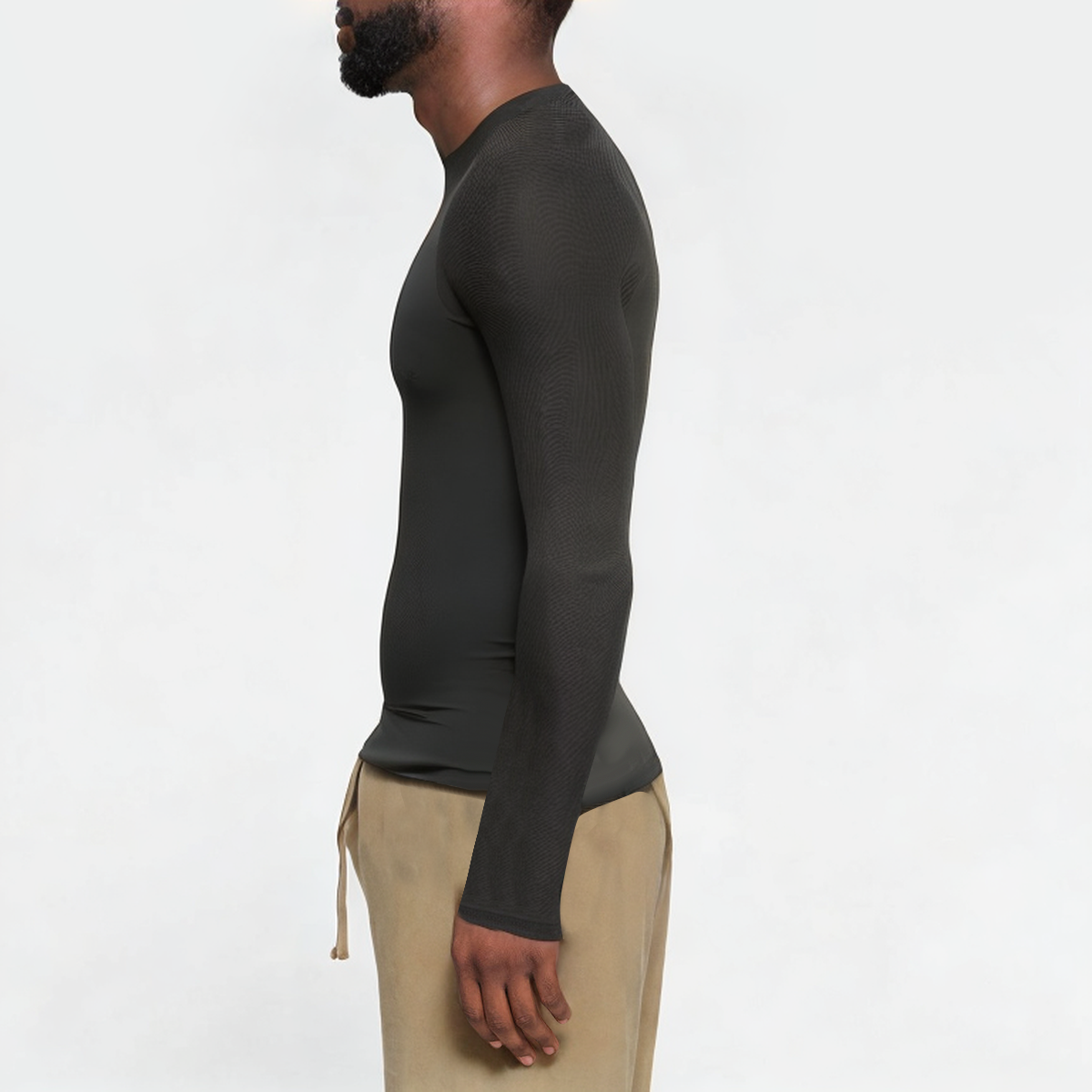 Gradient color high elastic men's sports long sleeve
