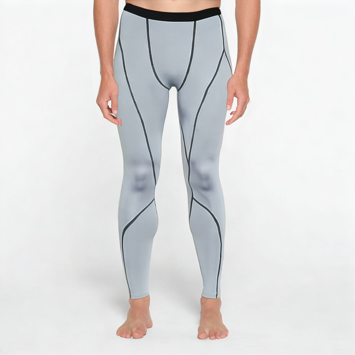 Men's sports leggings with contrast stitching