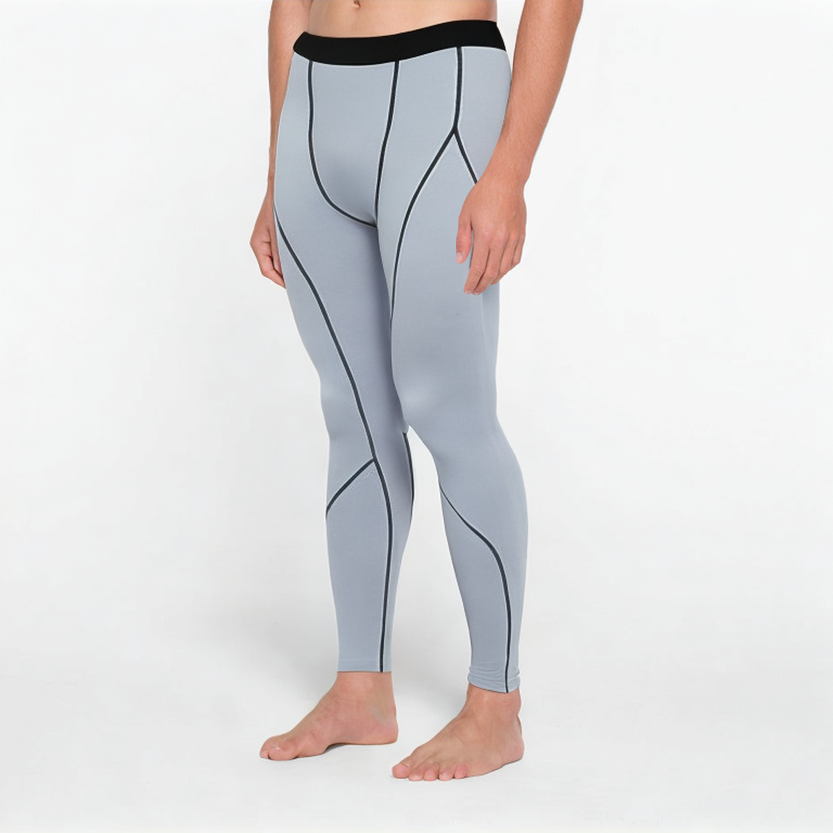 Men's sports leggings with contrast stitching