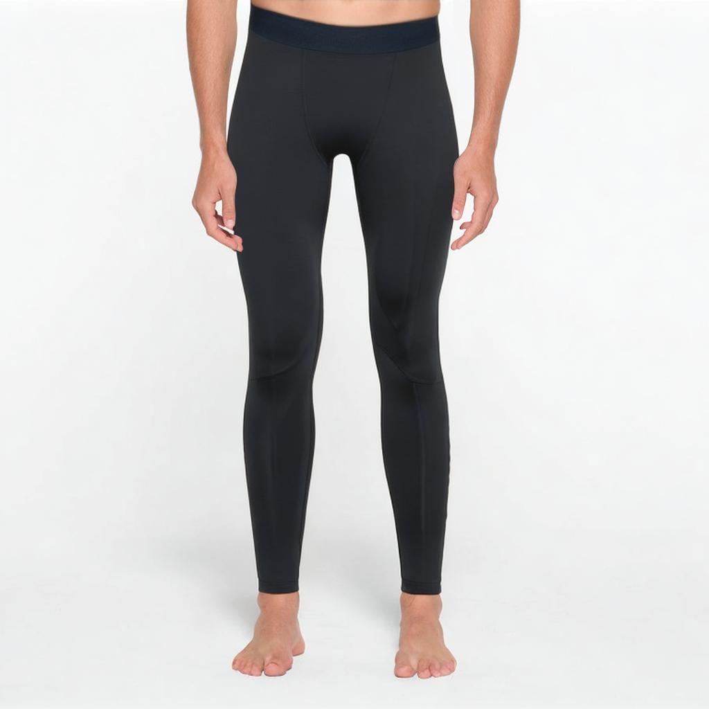 Black sun protection men's sports leggings