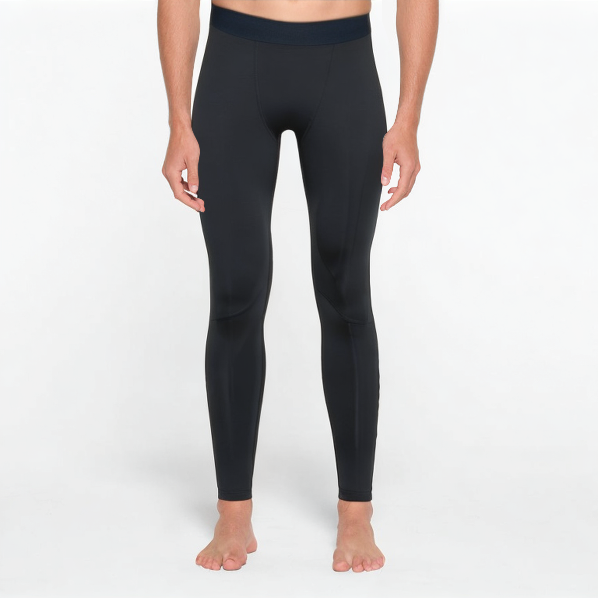 Black sun protection men's sports leggings
