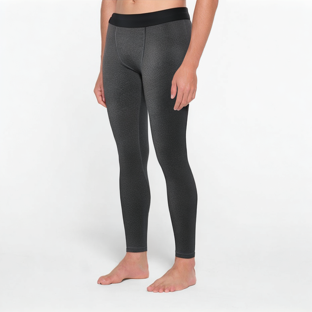 Black anti-wrinkle breathable men's sports leggings