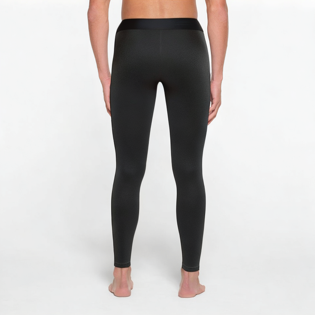 Black anti-wrinkle breathable men's sports leggings