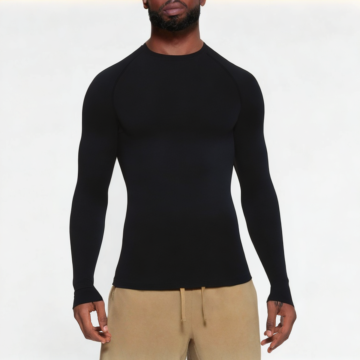 Lightweight and high elastic men's sports long sleeves