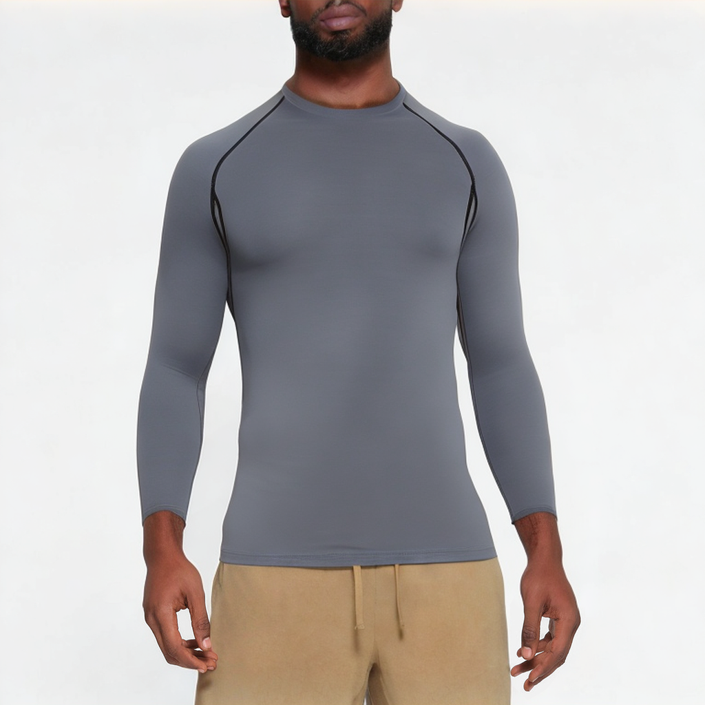 Grey lightweight men's sports long sleeve