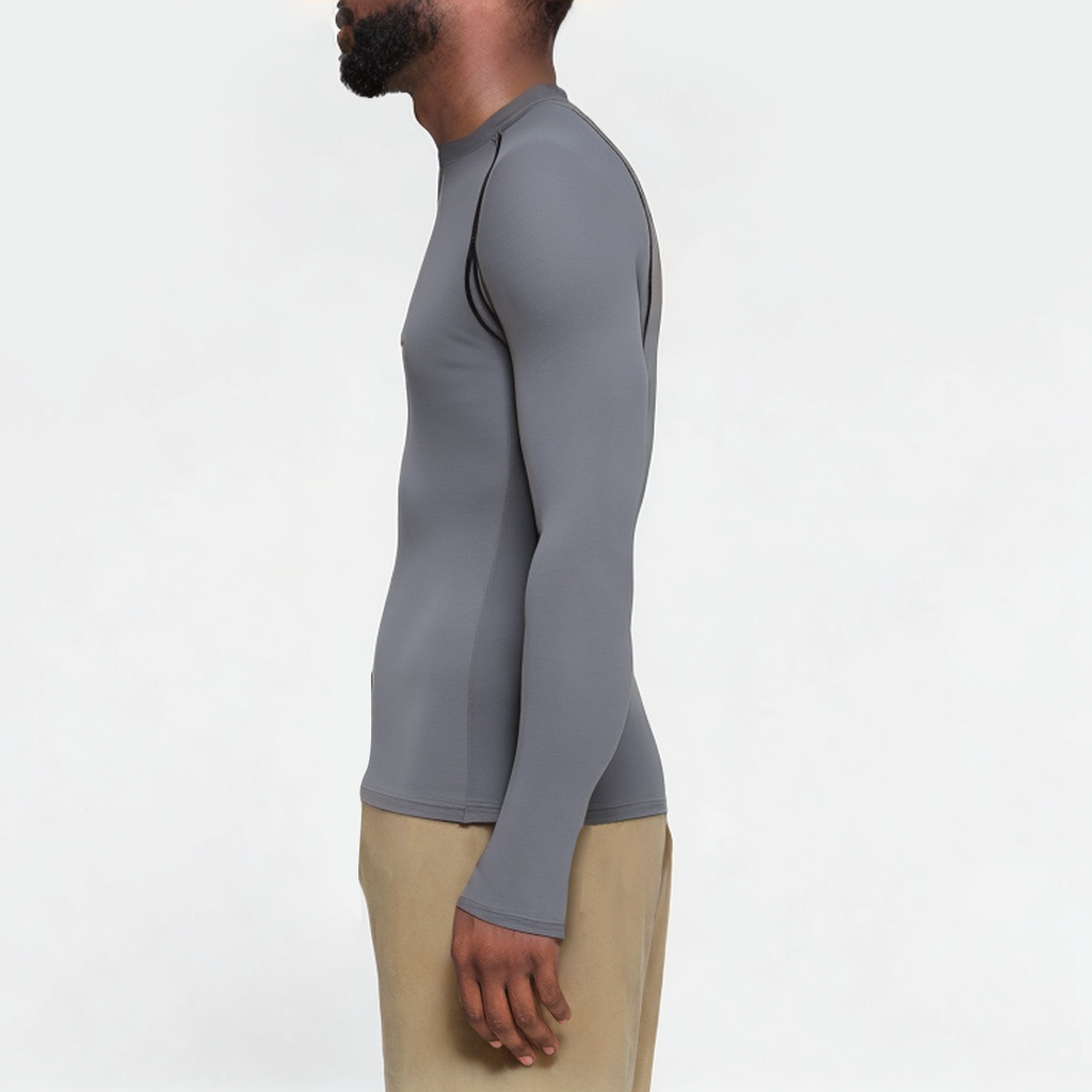Grey lightweight men's sports long sleeve