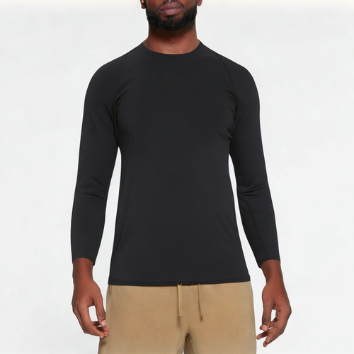 Black stretch men's sports long sleeve