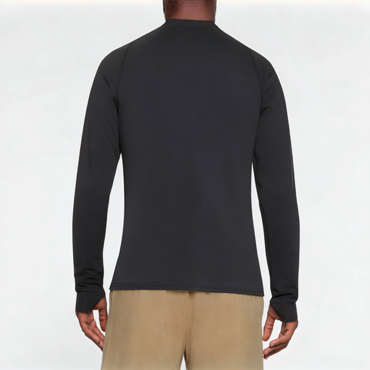 Black stretch men's sports long sleeve