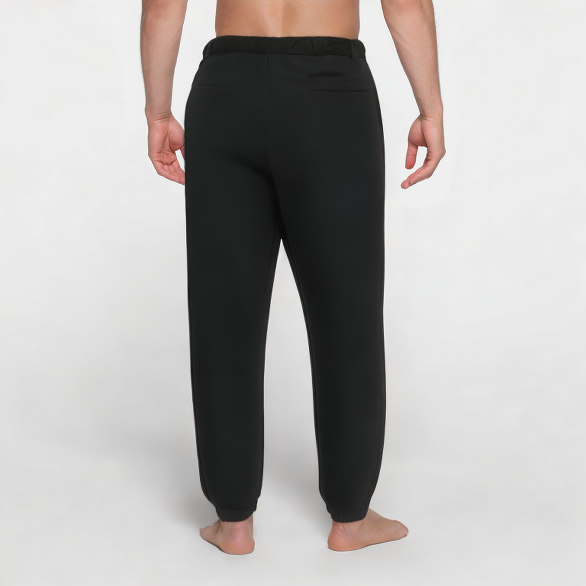 Black breathable men's sports trousers