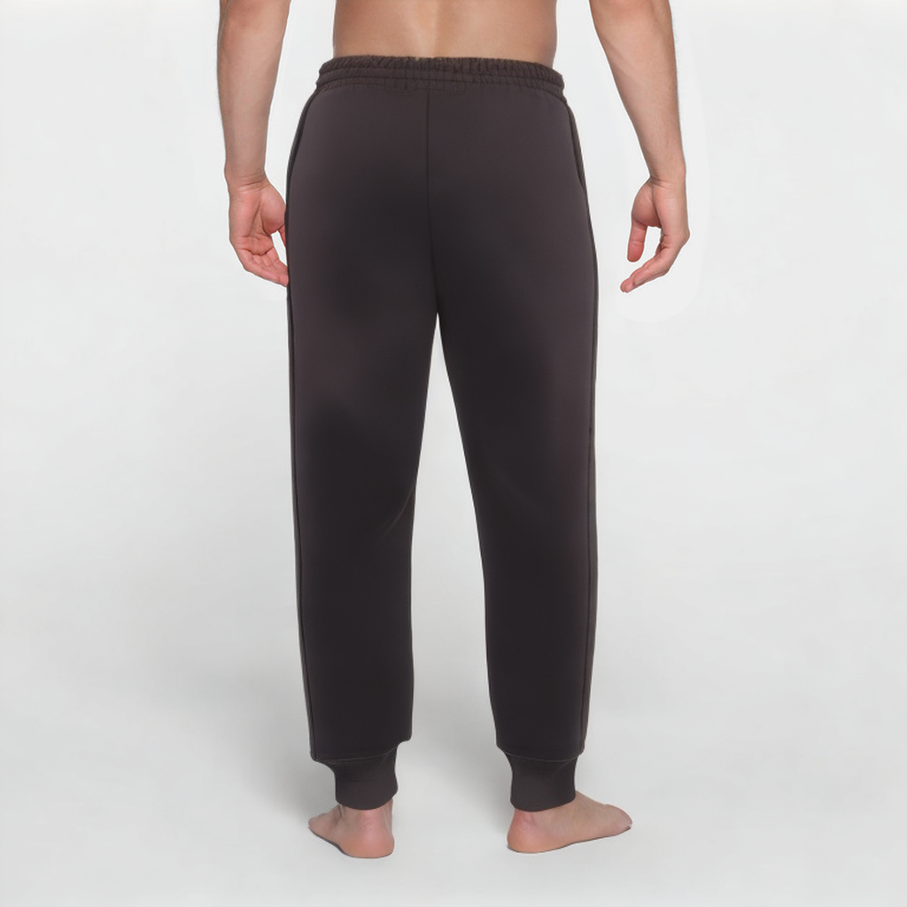 Black slim fit anti-pilling men's sports trousers