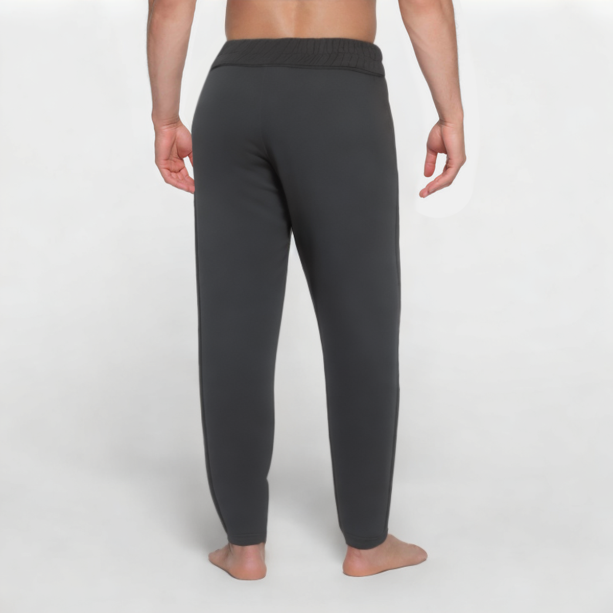 Gray slim fit thickened men's sports trousers