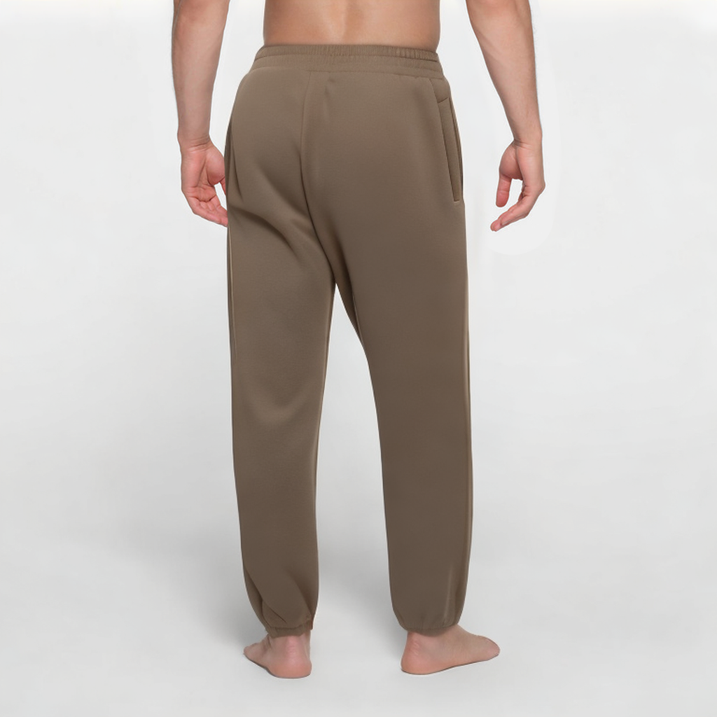 Brown anti-pilling thick men's track pants